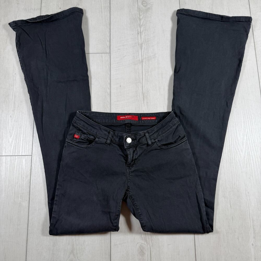 Miss Sixty Pants Low Tommy Gray Size 26 Italian Flared y2k Low Rise